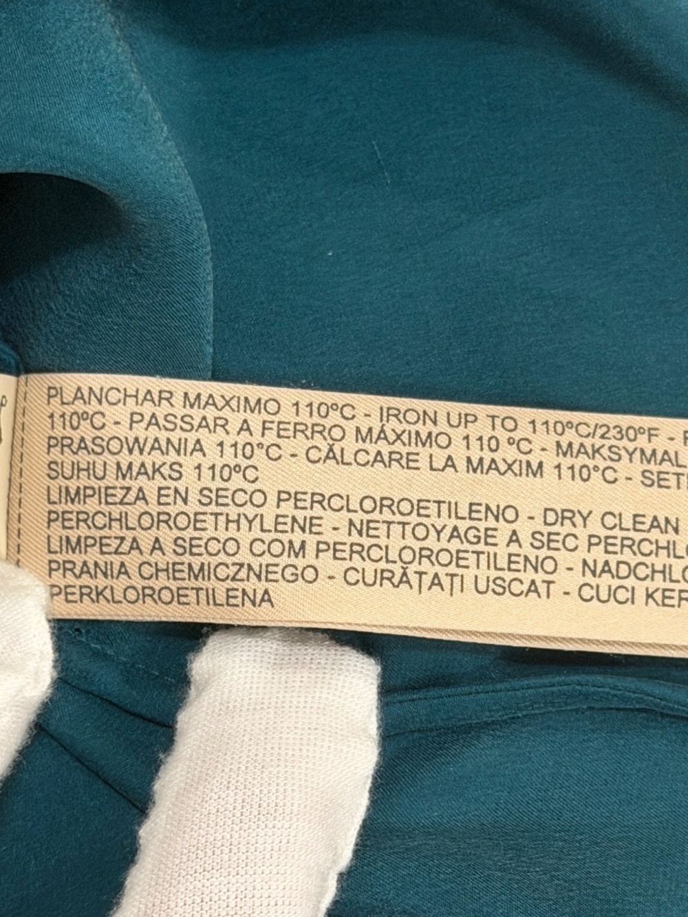 Massimo Dutti 100% Mulberry Silk Teal Satin Draped Knot Top Size 4 - Picture 3 of 12